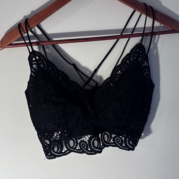 PINK Victoria Secret Black Lace Bralette Size: XL - Picture 4 of 7